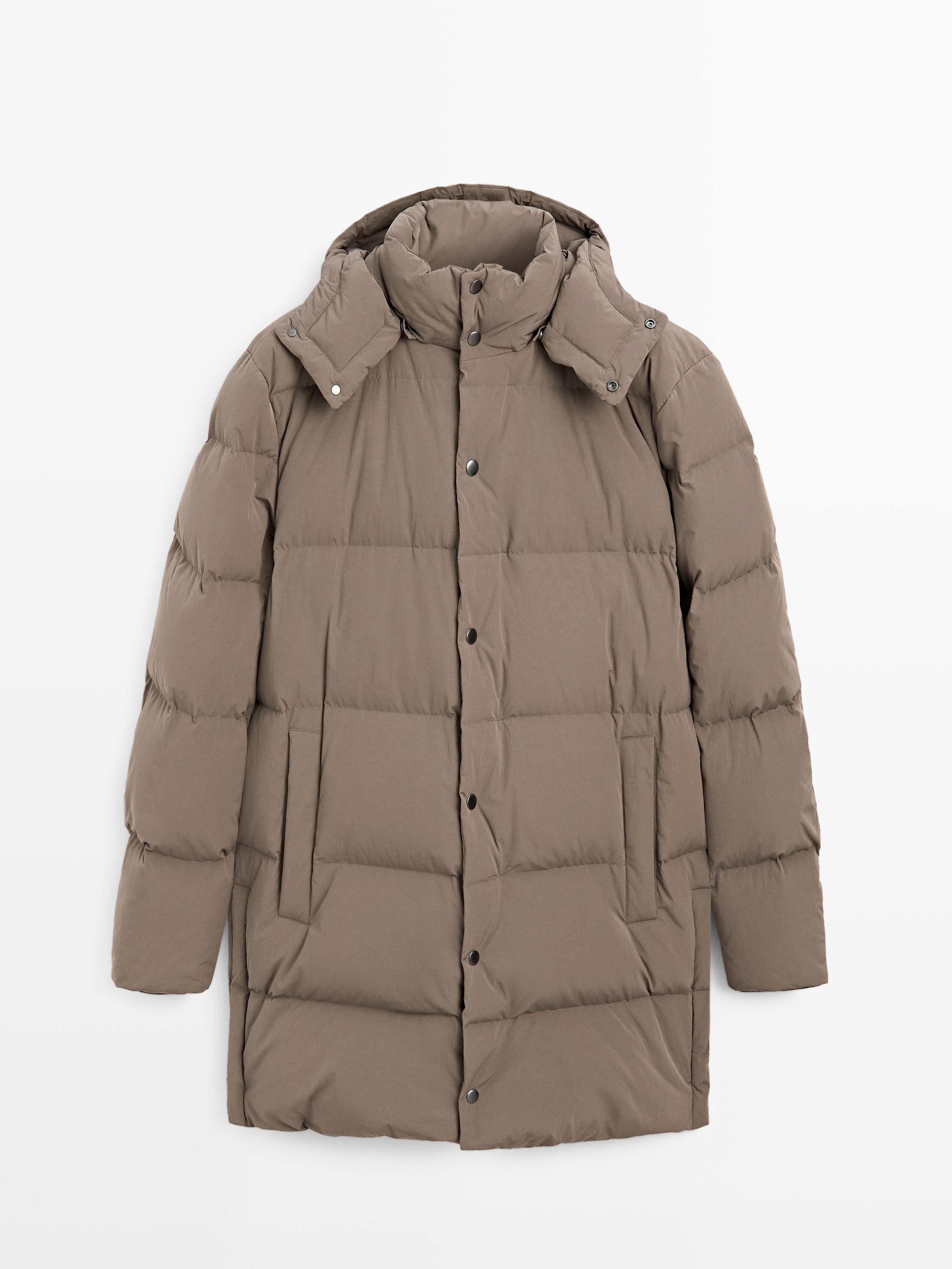 Long water-repellent down puffer jacket | Massimo Dutti US