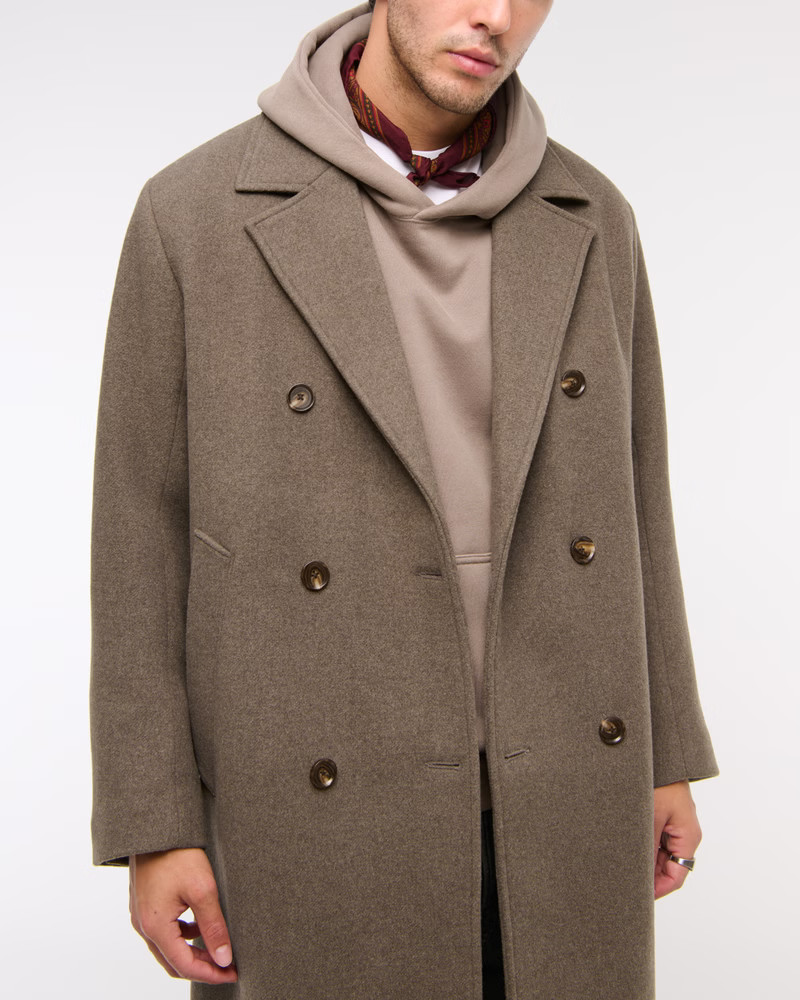 Men's Double-Breasted Long Coat | Men's Coats & Jackets | Abercrombie.com | Abercrombie & Fitch (US)