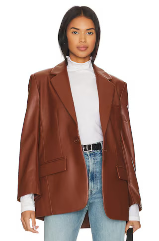 Steve Madden Imaan Faux Leather Blazer in Cognac from Revolve.com | Revolve Clothing (Global)