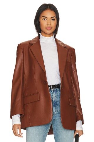 Steve Madden Imaan Faux Leather Blazer in Cognac from Revolve.com | Revolve Clothing (Global)