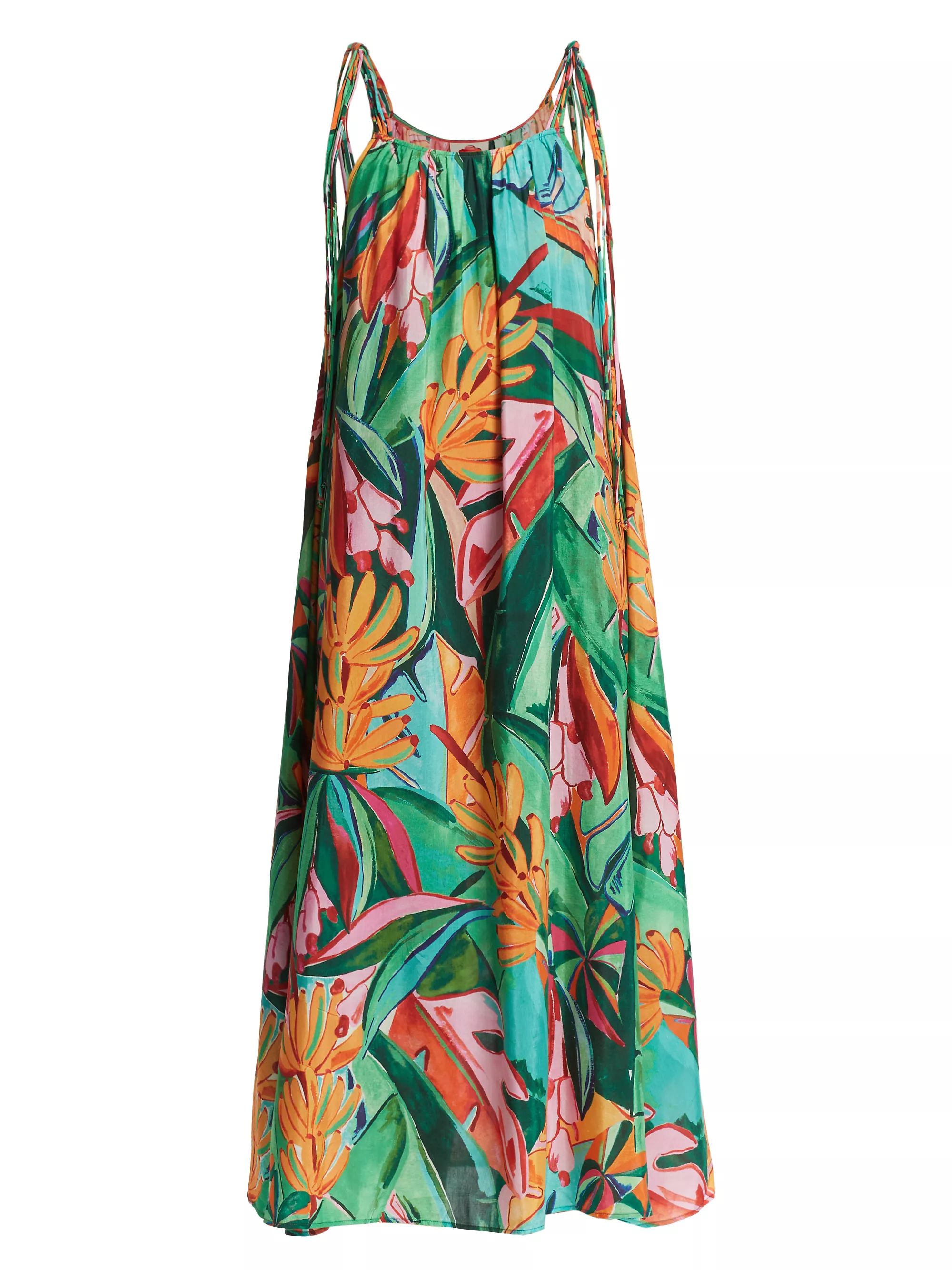 Banana Foliage Printed Cotton-Blend Midi-Dress | Saks Fifth Avenue