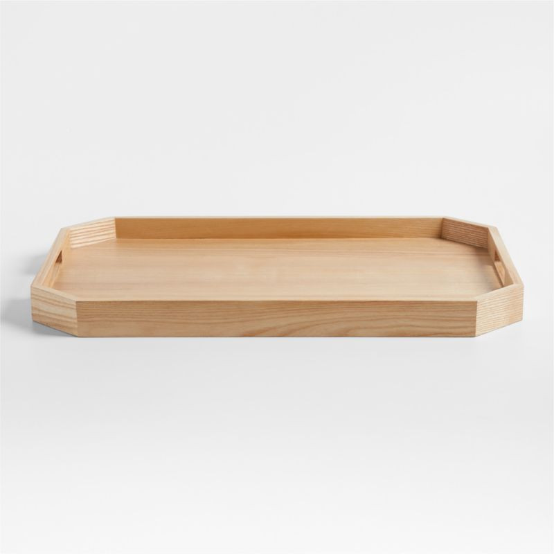 Kanso Rectangle Natural Ash Wood Serving Tray + Reviews | Crate & Barrel | Crate & Barrel