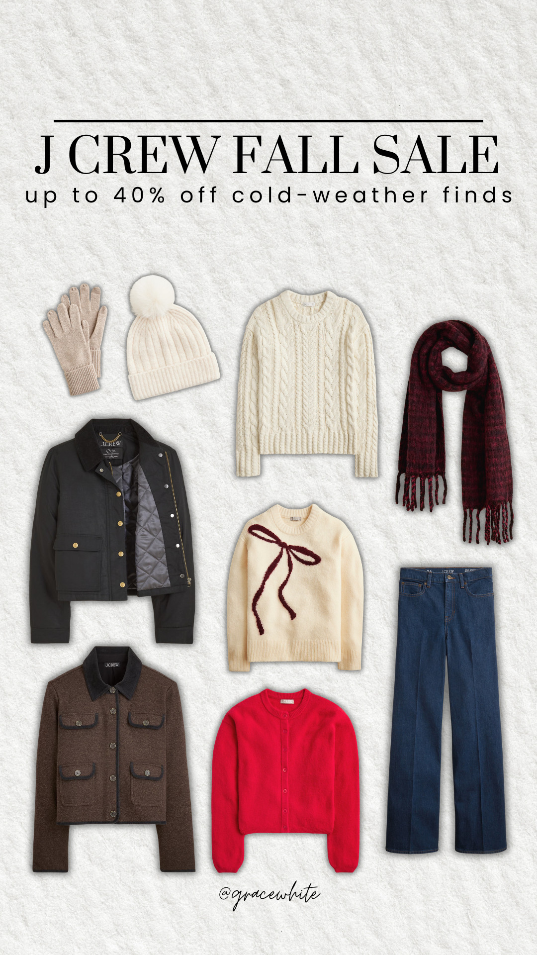 J Crew cold-weather sale up to 40% off!!

sale, sale finds, sale alert, fall sale, winter clothing on sale, fall sale clothing, winter sweaters, winter coats, Grace White 

 

#LTKHoliday #LTKSeasonal #LTKSaleAlert