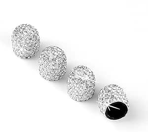 JUSTTOP 4 Pack Handmade Crystal Rhinestone Tire Valve Stem Caps, Wheel Tire Valve, Attractive Dus... | Amazon (US)