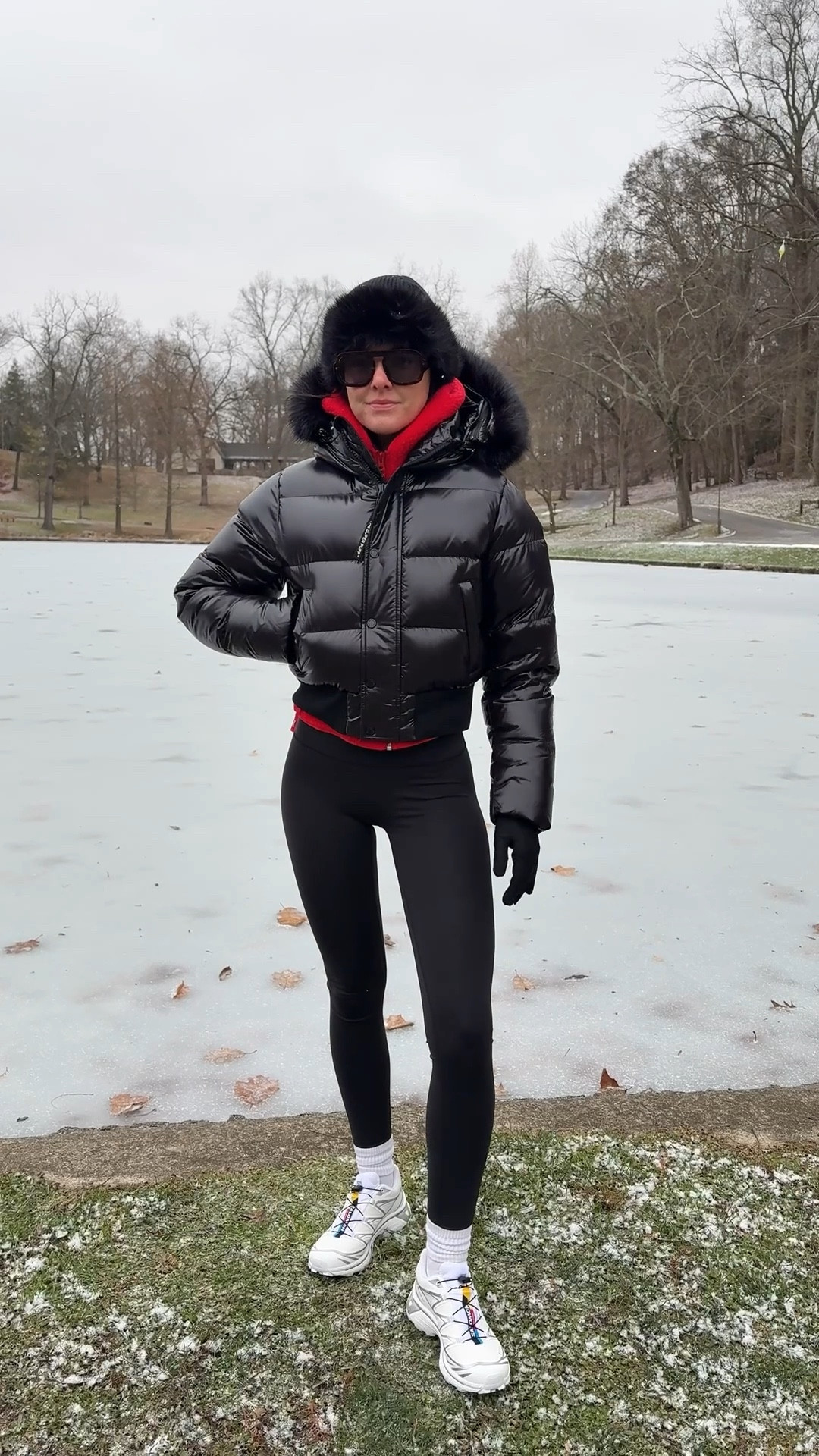 Bundled winter outfit! I’m 5’7” wearing a size small in the coat and fleece, and 4 in the leggings. Shoes are true size 8! 

#LTKgrwm #LTKootd #LTKHoliday