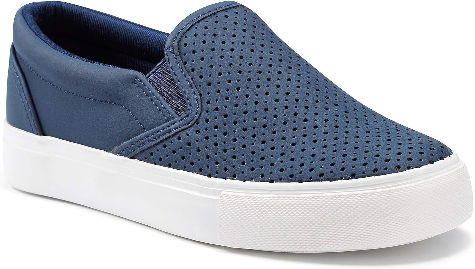 JENN ARDOR Womens Slip On Sneakers Perforated/Quilted Casual Shoes Fashion Walking Flats | Amazon (US)
