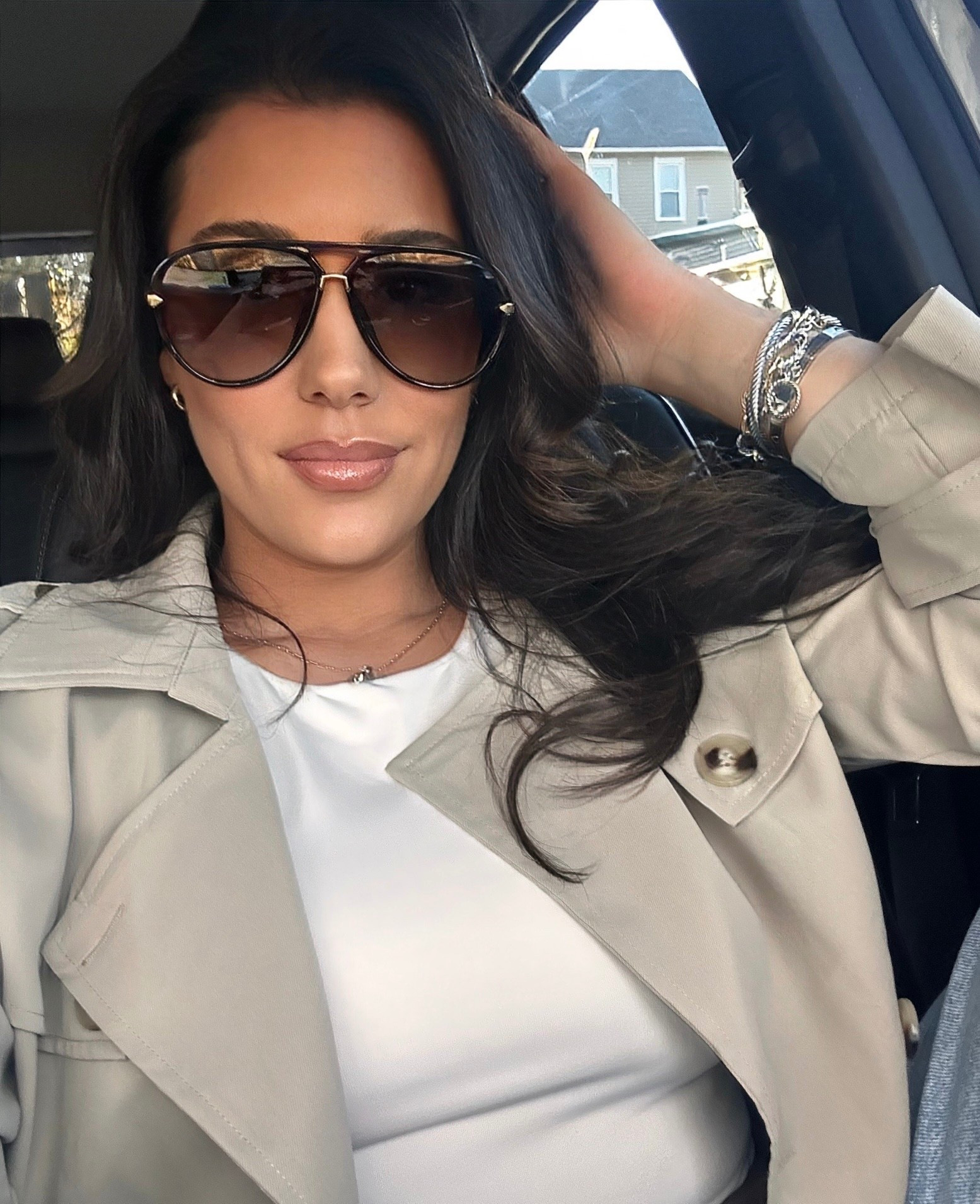 The perfect neutral layer for errands and coffee runs. ☕️ 

This trench is a closet staple that literally goes with everything. Pairing it with my favorite gold jewelry stack and these sunnies for an effortless look.

#LTKgrwm #LTKvlog #LTKdayinmylife