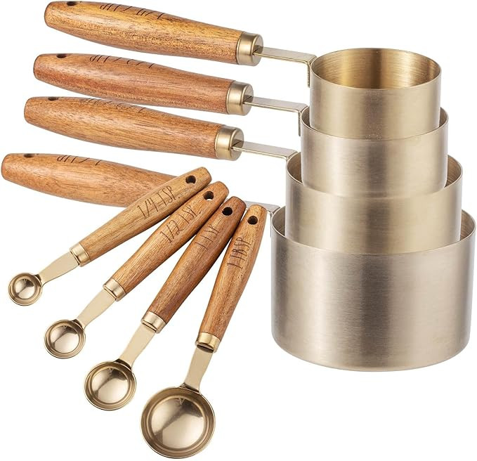 8 Piece Measuring Cups Set and Measuring Spoons Set-Nesting Kitchen Measuring Set, Liquid and Dry... | Amazon (US)