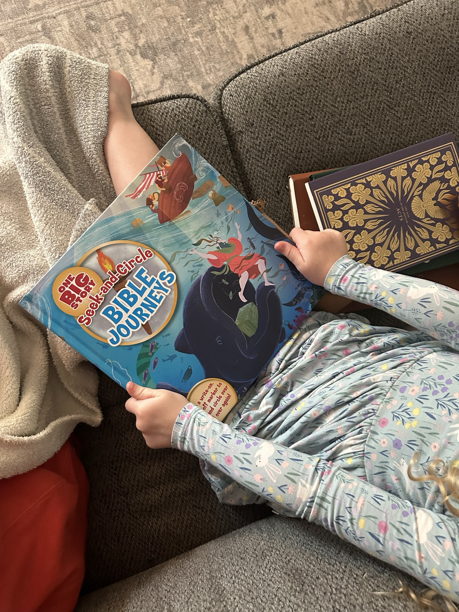 This Bible search and find takes up a good chunk of our mornings lately! 

It shares the gospel from the start and explains each scene easily for kids AND points out the connection to Christ. 

AND you can use dry erase markers to circle and do it over and over! 
SO GOOD!! 