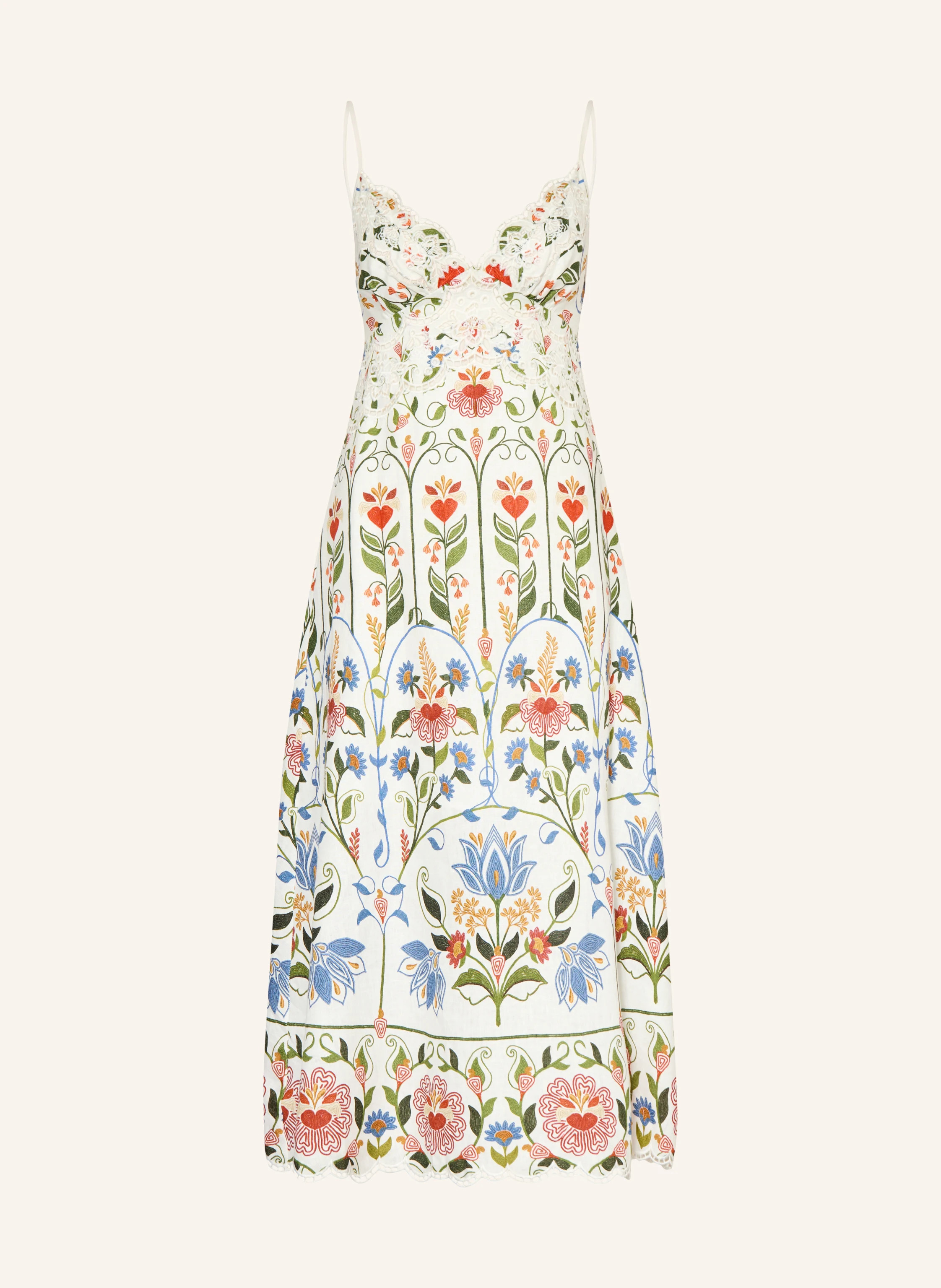FARM RIO Kleid STITCHED GARDEN mit Lochspitze in weiss / rot / gr\u00fcn | Breuninger (DACH)