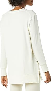 Amazon Brand - Daily Ritual Women's Cozy Knit Crew Neck Long Sleeve Side-Vent Tunic | Amazon (US)