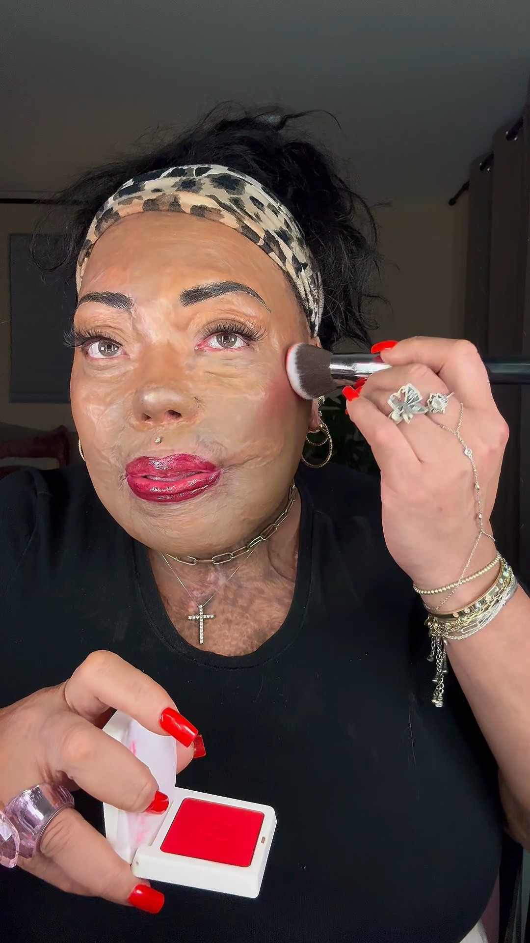 Fenty Cheeks Suede Waterproof Powder Blush in DAIQUIRI DIP is a beautiful coral red❤️

The blush is a velvety powder like NYX Buttermelt Blush, but even more deeply pigmented.

Available at Sephora.

cheeks out, matte blush, shimmer blush, powder blush

#LTKBeauty #LTKOver40 #LTKWatchNow