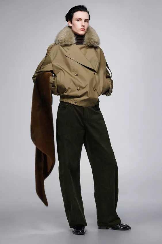 QUILTED FAUX FUR COLLAR TRENCH COAT ZW COLLECTION | Zara US