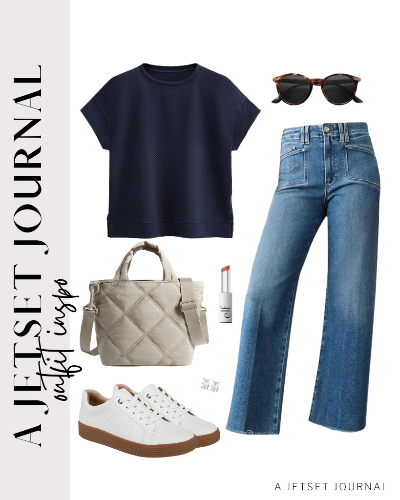 Our last outfit is a combination of jeans, a navy top, and lace-up sneakers from Naturalizer. Style it with stud earrings and a BAGSMART crossbody bag, and you’re all set to go.


#LTKSeasonal #LTKSaleAlert #LTKTravel 

 