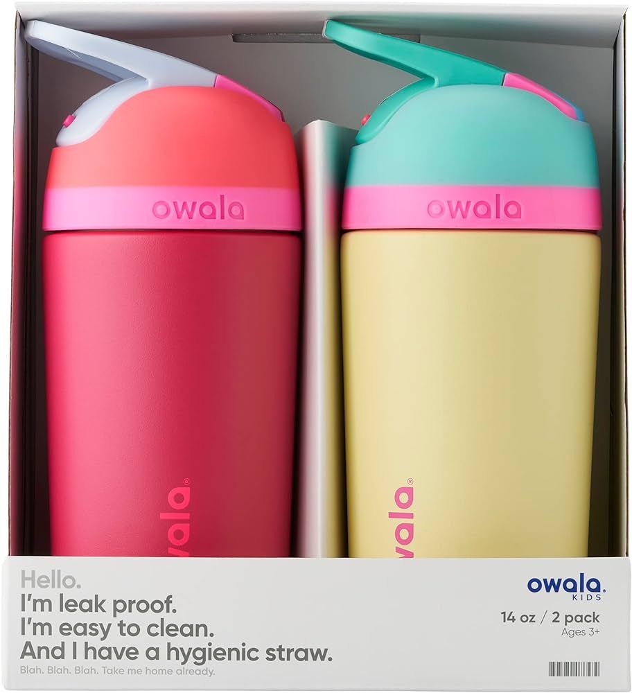 Owala Combo Pack Kids Flip - Stainless Steel - 14-oz. - Pink/Pink & Teal/Yellow | Amazon (US)