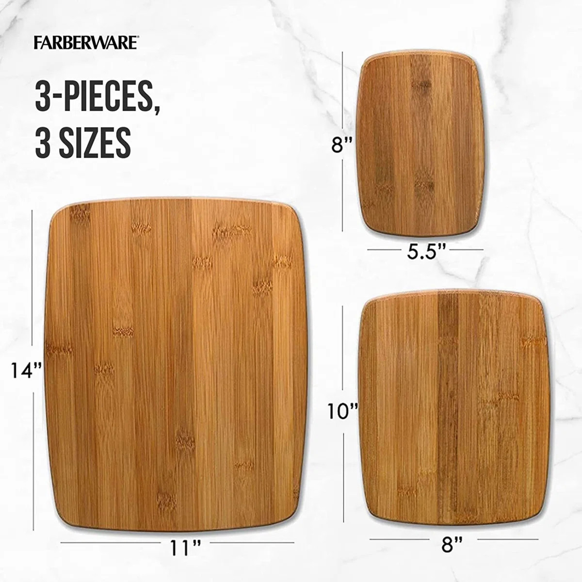 Farberware 3-Piece Bamboo Cutting Board Set | Wayfair North America