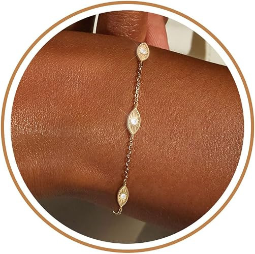 Dainty Silver Gold Bracelets for Women Trendy Non Tarnish 14K Gold Plated Waterproof Diamond Brac... | Amazon (US)