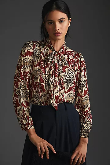 By Anthropologie Tie-Neck Blouse | Anthropologie (US)