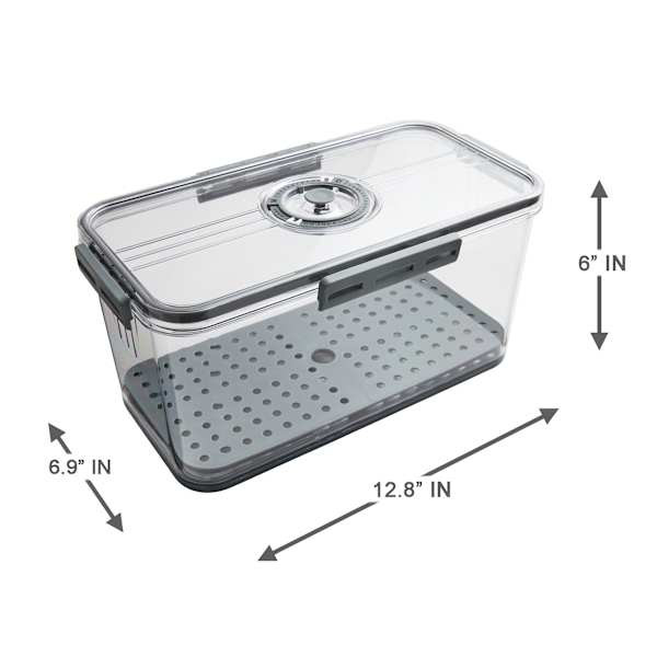 Grey Produce Fridge Storage With Date Marker Lid, 5.1l | At Home