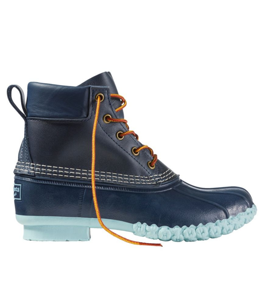 Women's Bean Boot, 6" Tumbled-Leather Bright Navy/Bright Navy/Smoky Blue 9 M, Leather/Rubber L.L.Bean | L.L. Bean