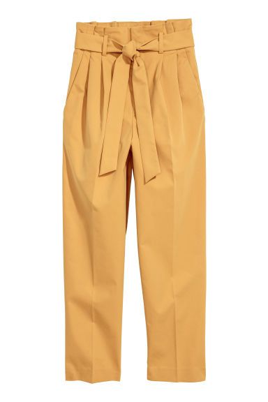 H & M - Paper-bag Pants - Yellow | H&M (US + CA)