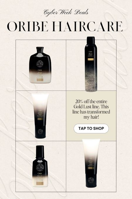 Oribe haircare gold lust line is 20% off 👏🏼 

#LTKsalealert #LTKSeasonal #LTKCyberWeek