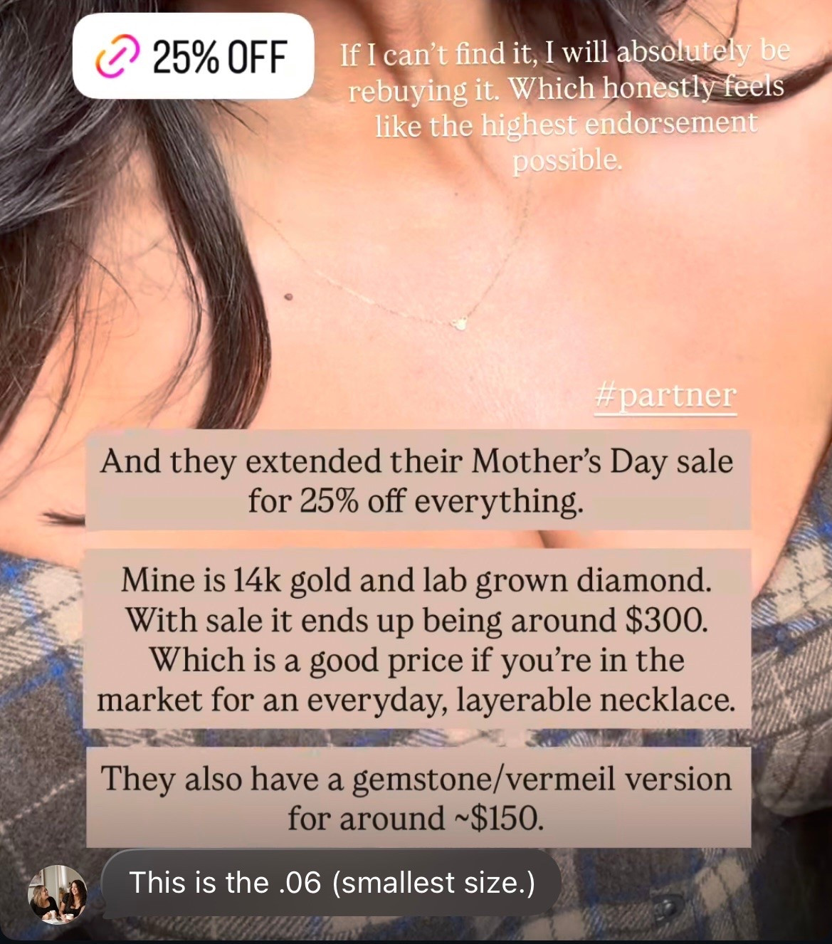 I absolutely love this dainty little necklace from Aurate New York. Their 25% off Mother’s Day sale is still going on, and you can grab this version (gold + lab grown diamond) for around $300. Perfect if you’re looking for a nice piece of timeless, versatile jewelry that can be worn every day.

#LTKSaleAlert