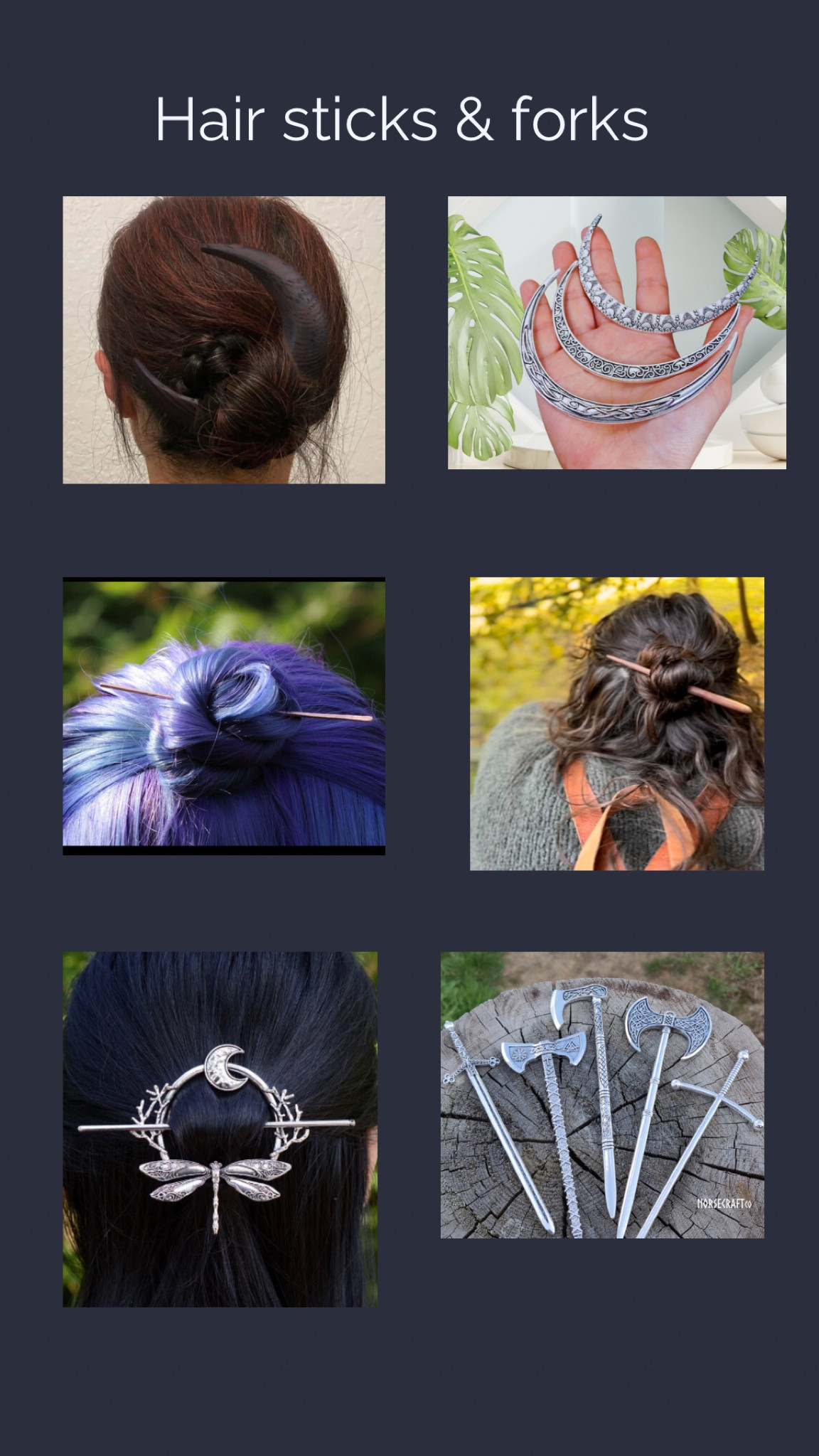 Hair sticks and forks 