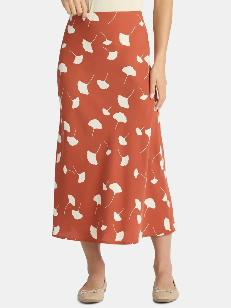 Time and Tru Women's Midi Pull On Slip Skirt, Sizes XS-XXXL | Walmart (US)