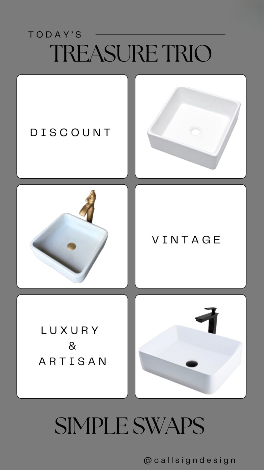 Discover the perfect addition to your bathroom with these elegant vessel sinks. They're simple, stylish, and available now on Amazon. Check them out! 🛁✨

#CallSignDesign #Vintage #Luxury #InteriorDesign #InteriorDecorating #Elegance #Chandelier #OldWorldCharm #DesignStyle #CastleCore #OldWorldCharm  #SimpleSwaps