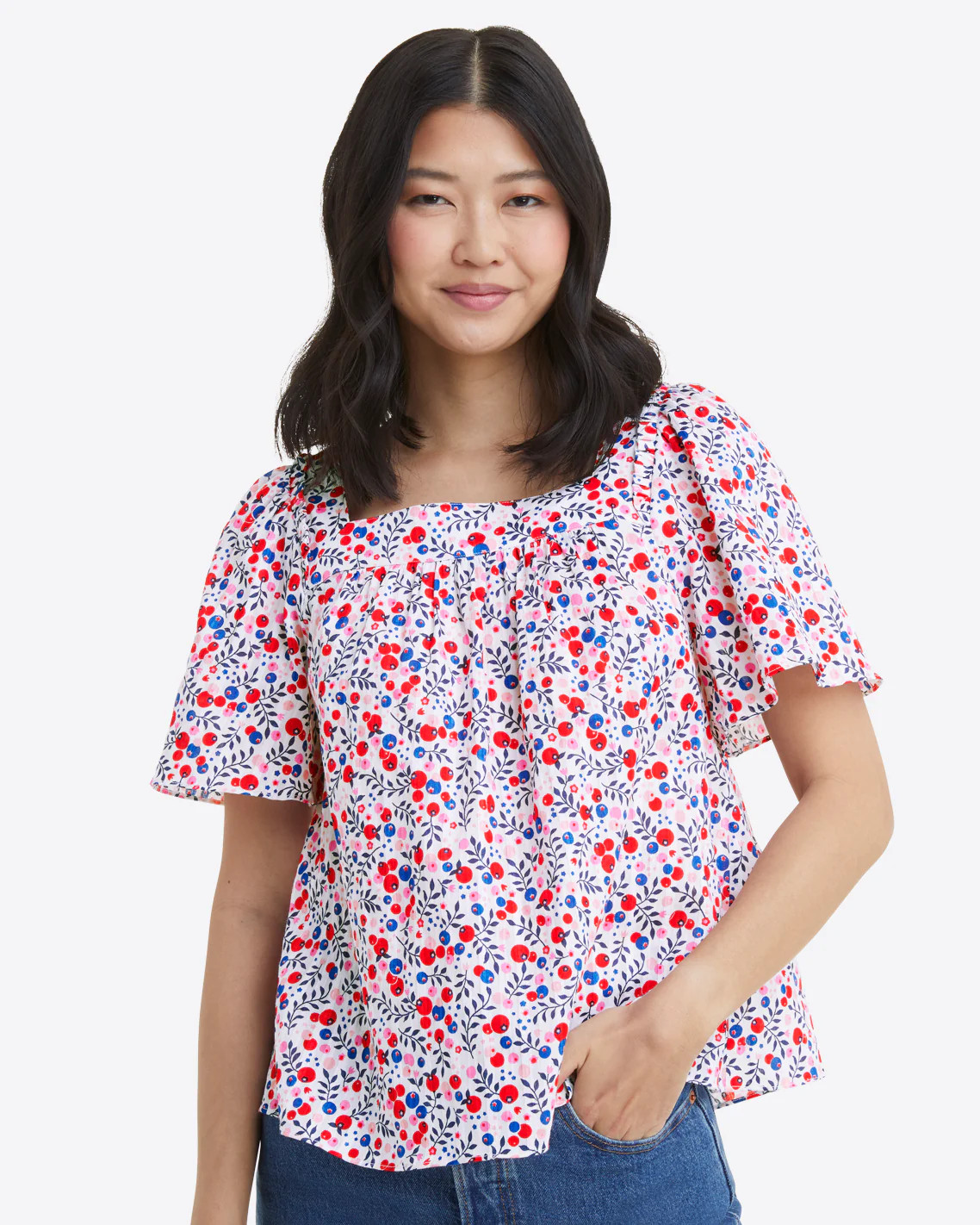 Maren Top in Berry Print | Draper James (US)