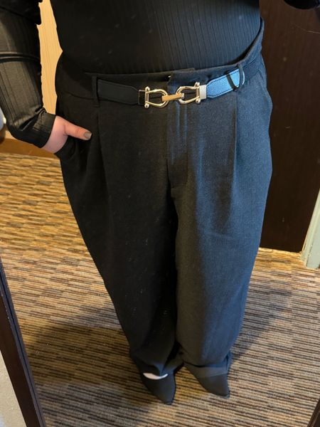 I’ve been crushing so hard on these pants I got for my work trip. I ordered another pair in black and one in red today - they’re on sale and the perfect work pants for business casual dress. They run long, and a little big. This belt is stretchy and perfect for them!

#LTKworkwear #LTKstyletip #LTKsalealert