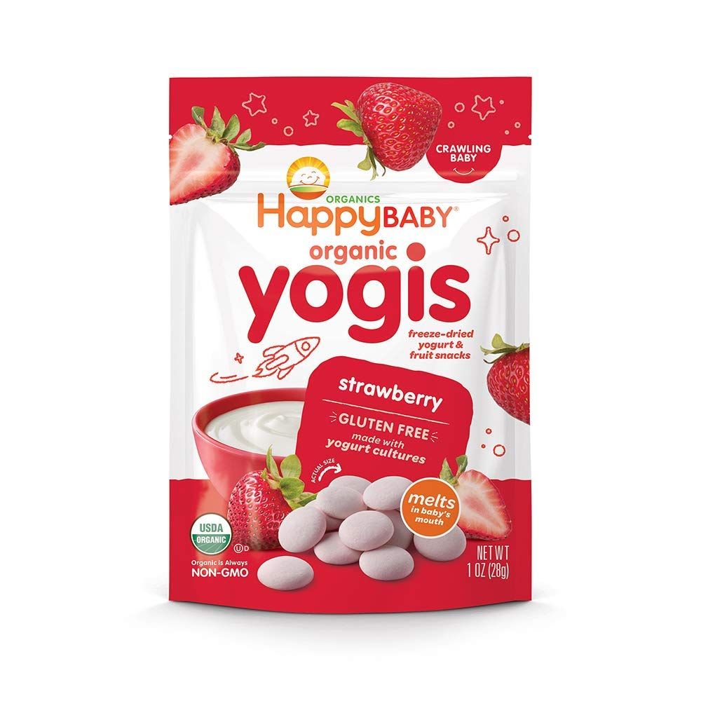 Happy Baby Organics Baby Snacks, Yogis, Freeze Dried Yogurt & Fruit Snacks, Gluten Free Snack for... | Amazon (US)