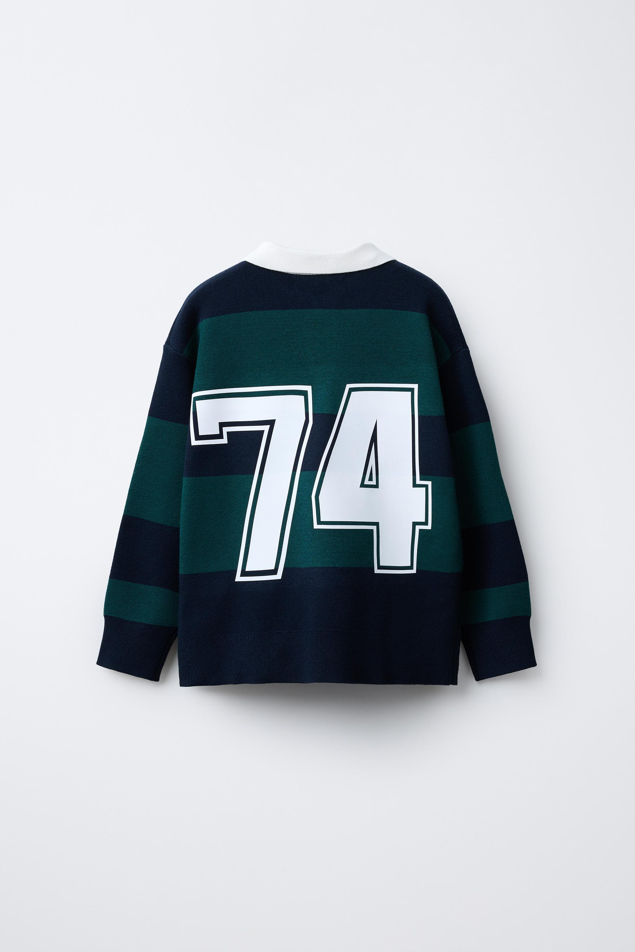 STRIPED VARSITY KNIT POLO SWEATER | Zara US