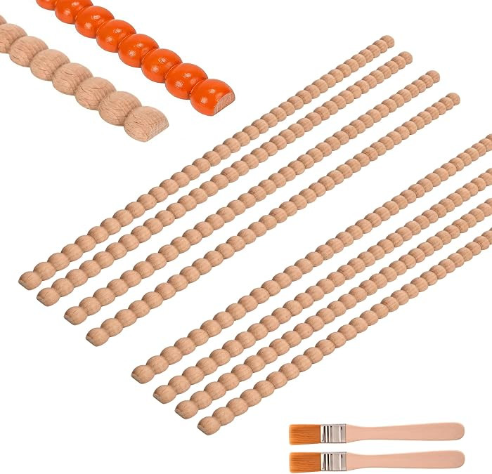 15. 75 Inch Unfinished Wood Beaded Trim \uff0cCute Decorative Beaded Wood Trim | Amazon (US)