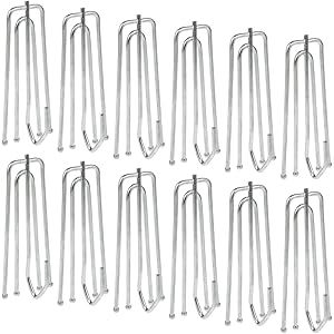 baotongle 50 pcs Stainless Steel Curtain Pleater Tape Hooks Stainless Curtain Pleat Hook, 4 Prong... | Amazon (US)