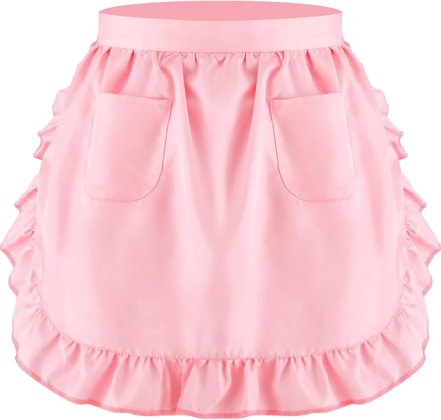 Geyoga Aprons for Women with Pockets Kitchen Cooking Waitress Maid Apron Vintage Skirt Cute Ruffl... | Amazon (US)