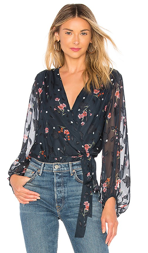 ASTR the Label Jill Bodysuit in Navy Floral Dot | Revolve Clothing (Global)