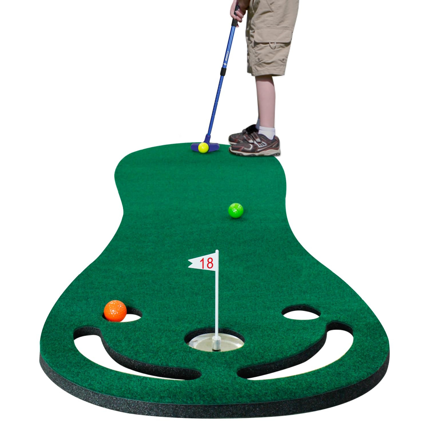 KOFULL Putting Green Mats Set - Indoor/Outdoor Golf Putting Practice or Golf Game with 78" x 24" ... | Amazon (US)
