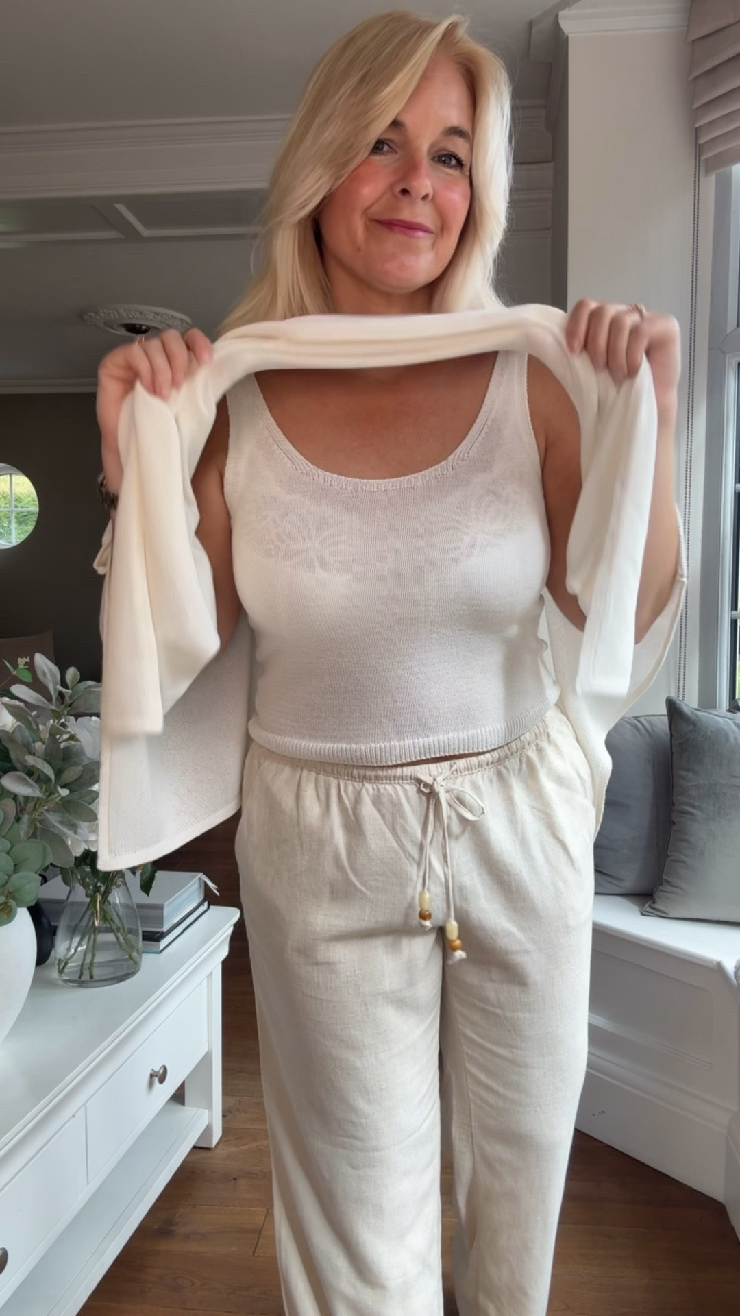 All cream look with a pop of colour 🤍🍐
Spring styling summer look cape top
Linen trousers brown sandals over40

#LTKuk #LTKspring #LTKsummer