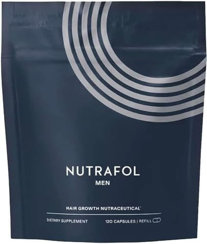 Nutrafol Men's Hair Growth Supplements, Clinically Tested for Visibly Thicker Hair and Scalp Coverage, Dermatologist Recommended - 1 Month Supply, 1 Refill Pouch | Amazon (US)