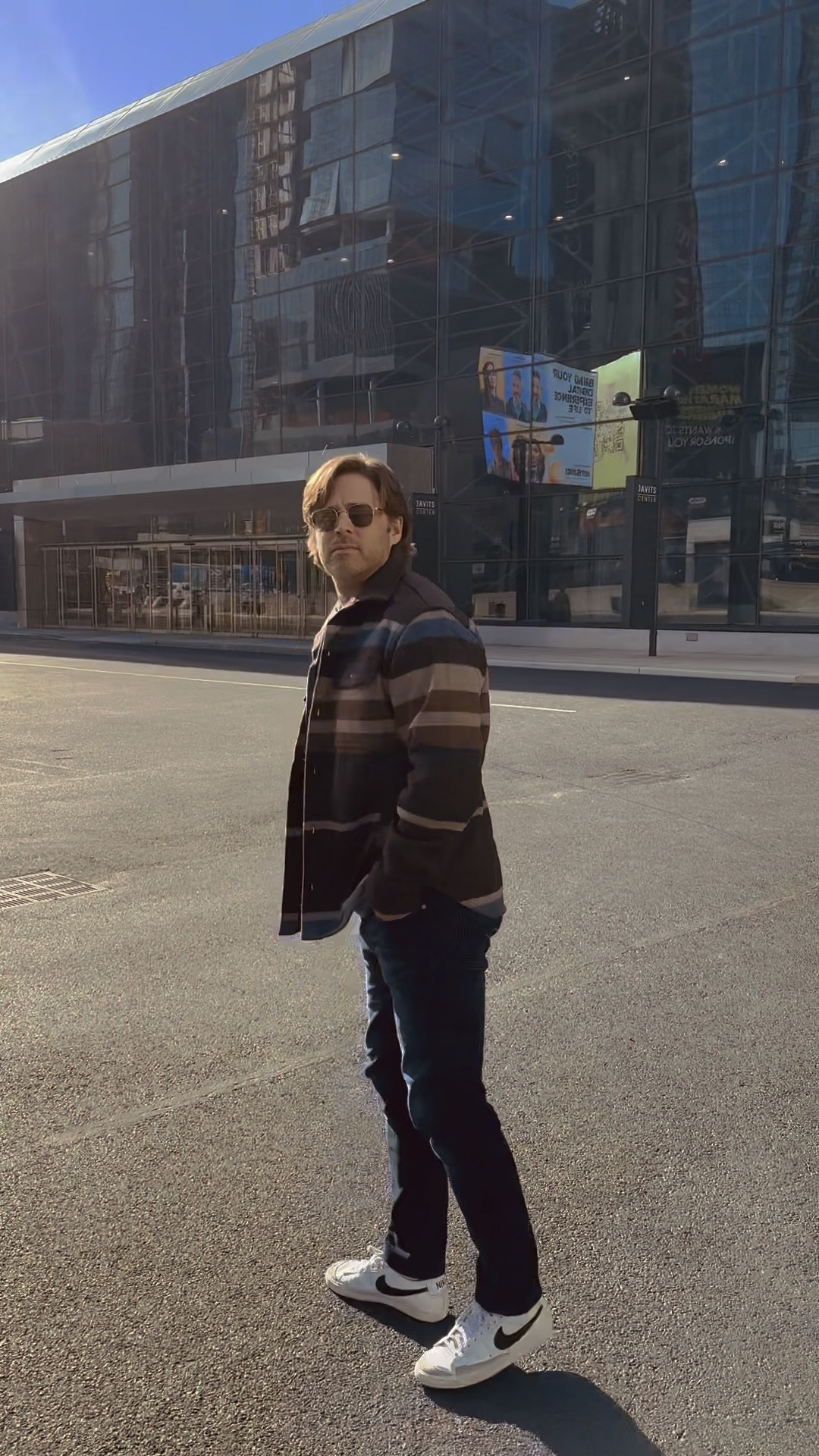 Showing you a clip of Baxter today, shot while he was going to pick up his bib for the New York Marathon 🏃
I got him a few new fall looks and this one was great today. It’s a gorgeous thick cashmere pullover sweatshirt with this striped shacket. 
He is usually a size L but needed a M in these pieces.

#LTKU #LTKworkwear #LTKmens