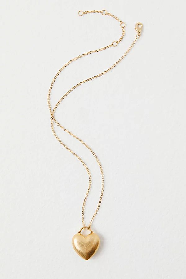 Lucy Gold Plated Heart Pendant Necklace by Free People, Gold, One Size | Free People (Global - UK&FR Excluded)