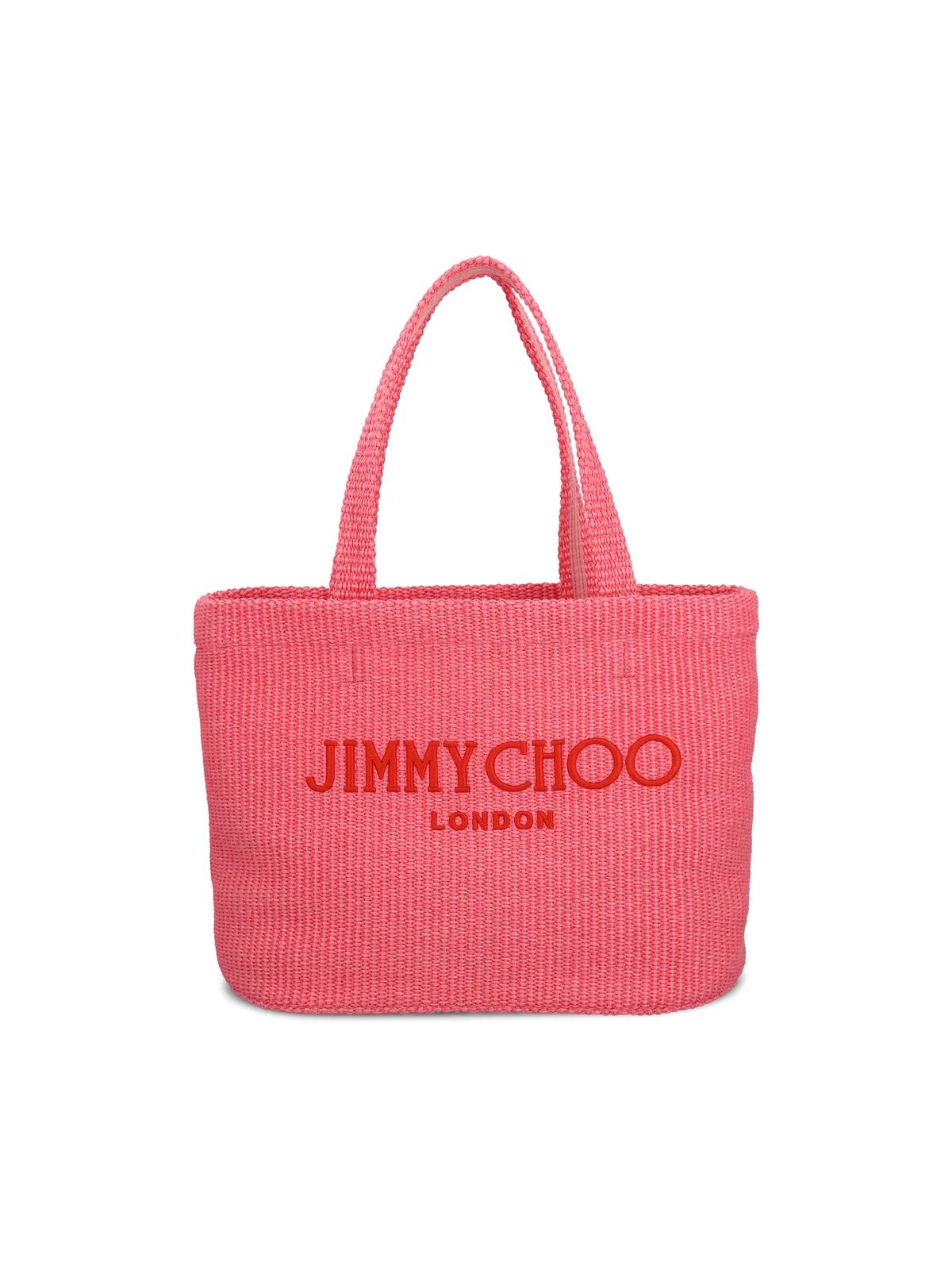 Jimmy Choo Logo Embroidered Woven Tote Bag | Cettire Global