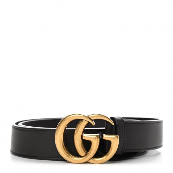 GUCCI Calfskin Double G Belt 90 36 Dark Brown | Fashionphile