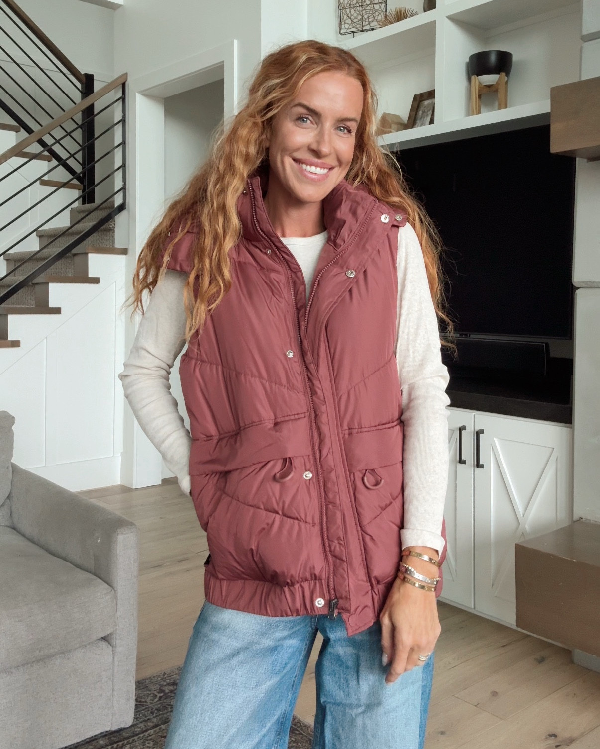 New vests from @walmartfashion! The temperature is slowly dropping here in Utah and I can’t wait to wear these. Wearing my true size in the rose and red color and an XS in the black. I recommend keeping your true size! #WalmartPartner #WalmartFashion 

#LTKStyleTip #LTKFindsUnder50