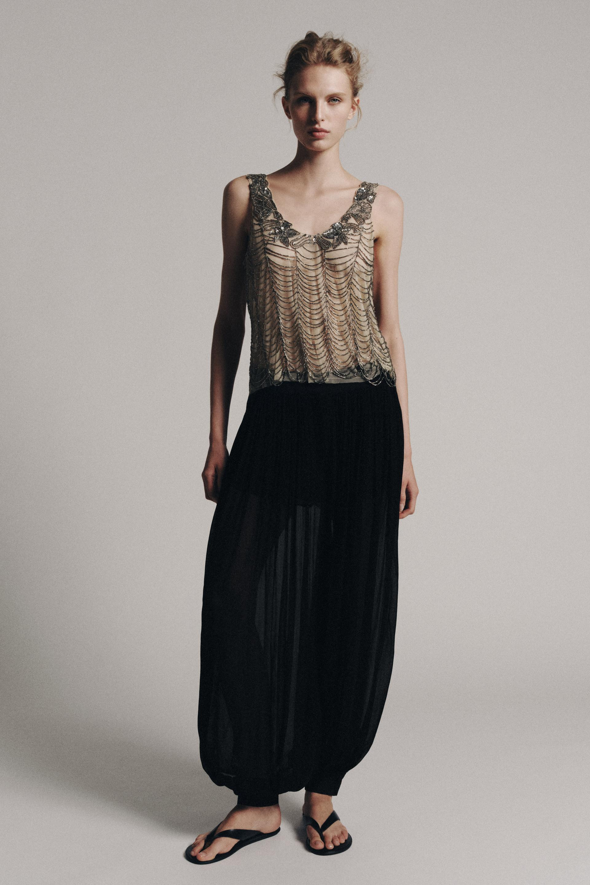 ZW COLLECTION BEADED TOP | Zara US