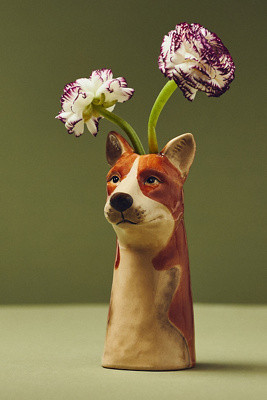 Basenji Stoneware Dog Vase | Anthropologie (US)