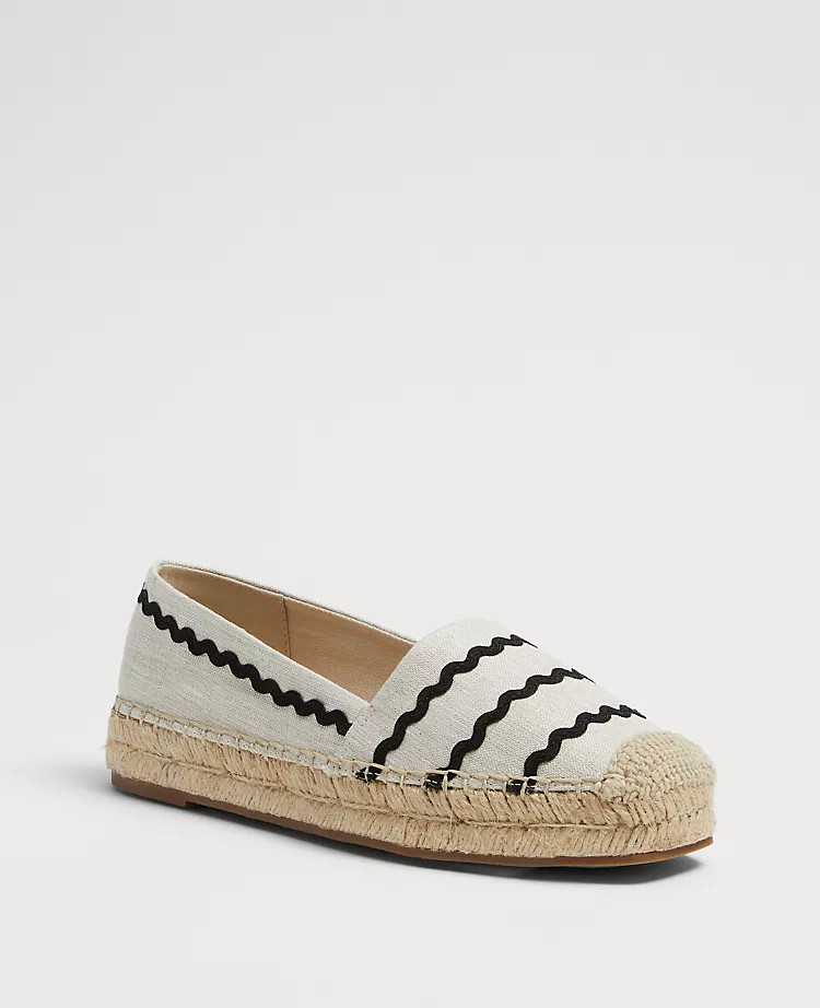 Persephone Ric Rac Linen Espadrille Flats | Ann Taylor | Ann Taylor (US)