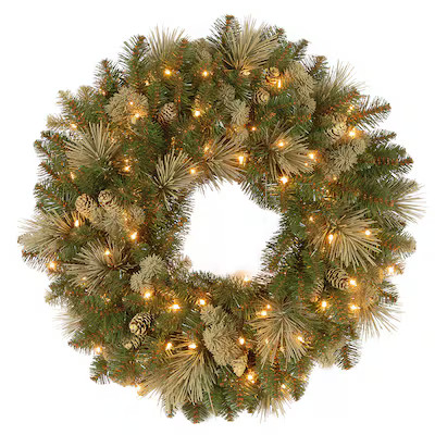 National Tree Company 24-in Pre-lit Indoor/Outdoor Battery-operated Green Pine Artificial Christm... | Lowe's
